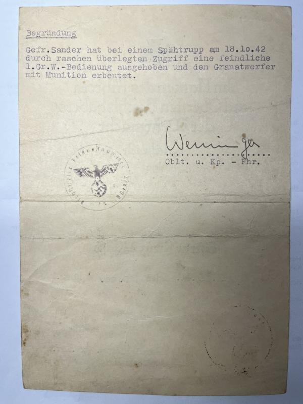 Citation - WH (Heer) - 1.Geb.Div. - Sander — image 3