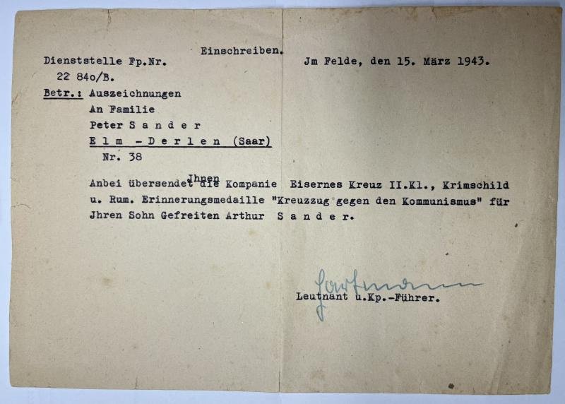 Citation - WH (Heer) - 1.Geb.Div. - Sander — image 4