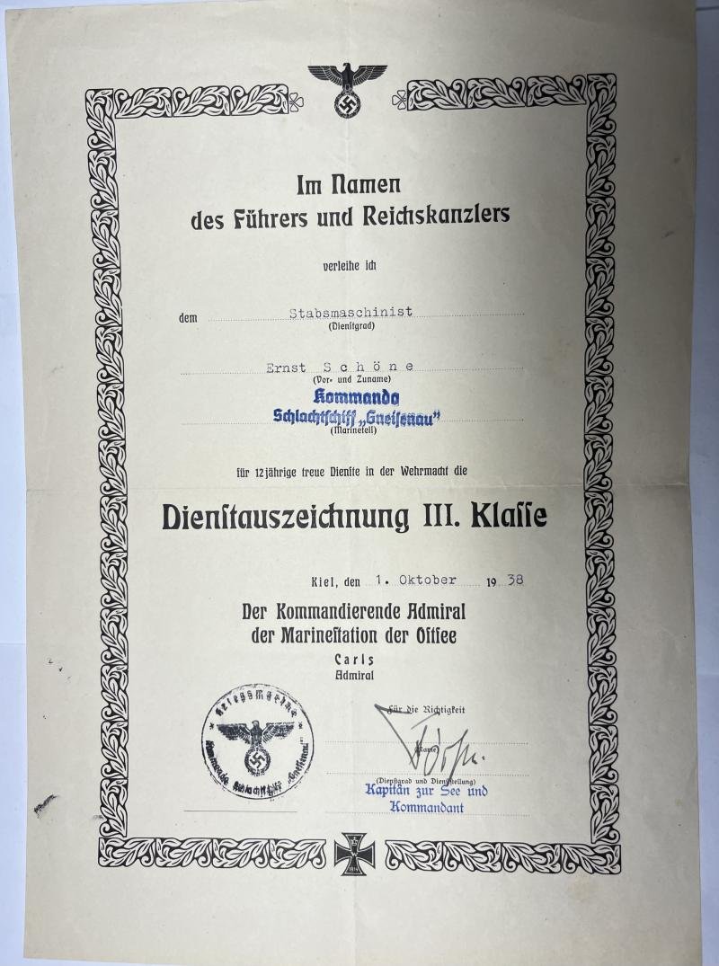 Citation grouping - KM - 'Gneisenau' - Schöne — image 2