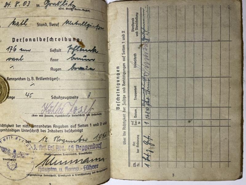 Soldbuch WH (Heer) - Geb.Träger Btl.57/270.Inf.Div. - Köhler — image 4