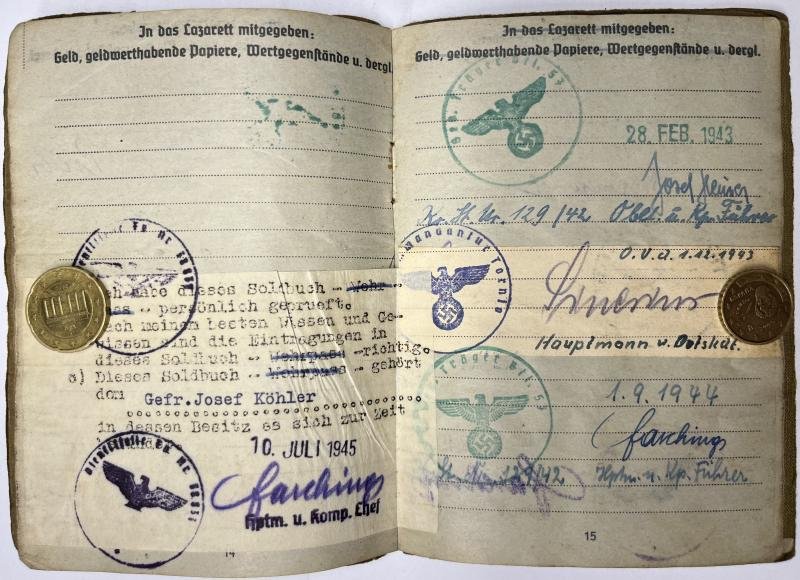 Soldbuch WH (Heer) - Geb.Träger Btl.57/270.Inf.Div. - Köhler — image 8