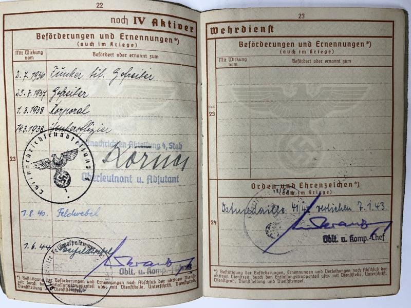 Wehrpass - Luftwaffe - 'Luftnachrichten' - Fedrizzi — image 6