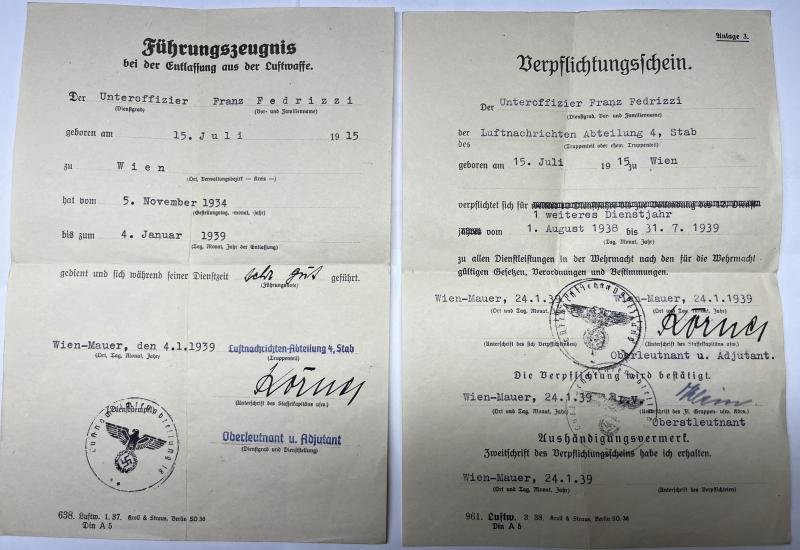 Wehrpass - Luftwaffe - 'Luftnachrichten' - Fedrizzi — image 9