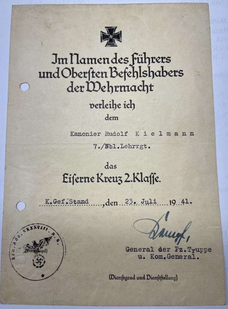 Citation - WH (Heer) - Nebel Lehr.Rgt. - Kielmann — image 2