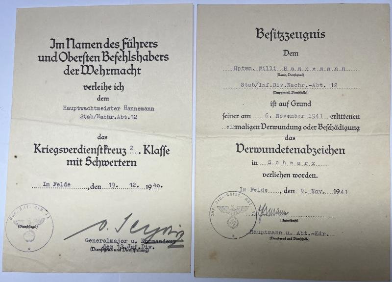 Citation grouping - WH (Heer) - 12.Inf.Div. - Hannemann — image 2