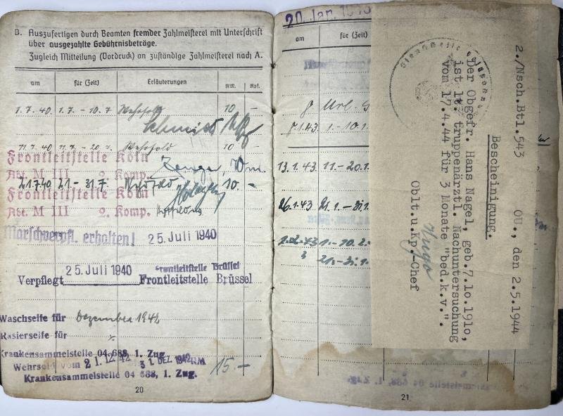 Soldbuch /award documents grouping WH (Heer) - 6.Armee - Nagel — image 8