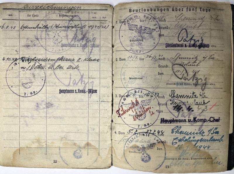 Soldbuch /award documents grouping WH (Heer) - 6.Armee - Nagel — image 9
