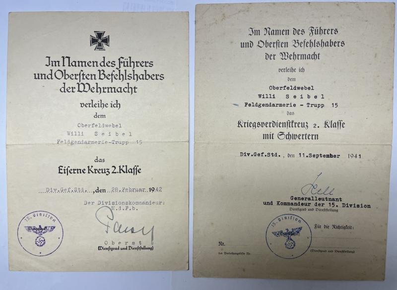 Citation set - WH (Heer) - 15.(Inf.) Div. - Seibel — image 2