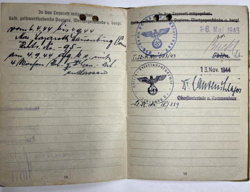 Soldbuch - WH (Heer) - 17.Pz.Div./Heeres Vet.Akademie - Blendinger — image 7