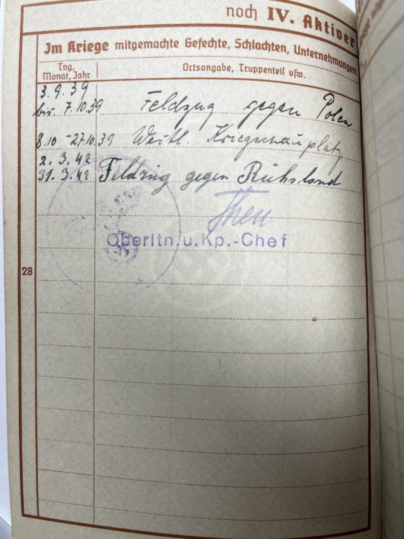 Wehrpass/citation - WH (Heer) - 268.Inf.Div. - Prillwitz — image 9