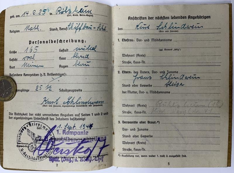 Soldbuch - KM - U.141 - 21.U-Flottille - Schlindwein — image 3