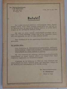 'Befehl' (order)- 'Der Wehrmachtsbefehlshaber in den Niederlanden' - 1943