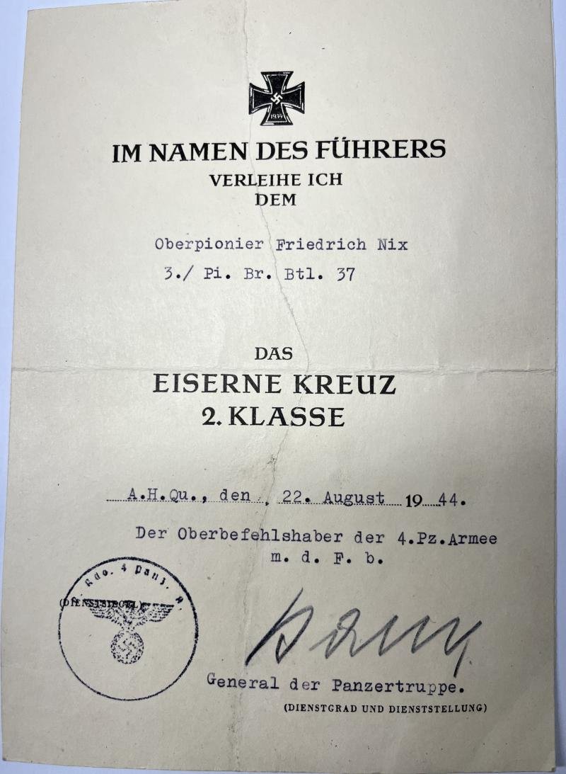 Citation - WH (Heer) - Pi.Br.Btl.37 / 4.Pz.Armee - Nix — image 2