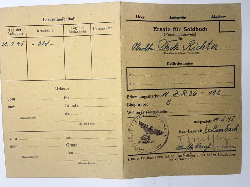 'Ersatz für Soldbuch' - WH (Heer) - Richter — image 3
