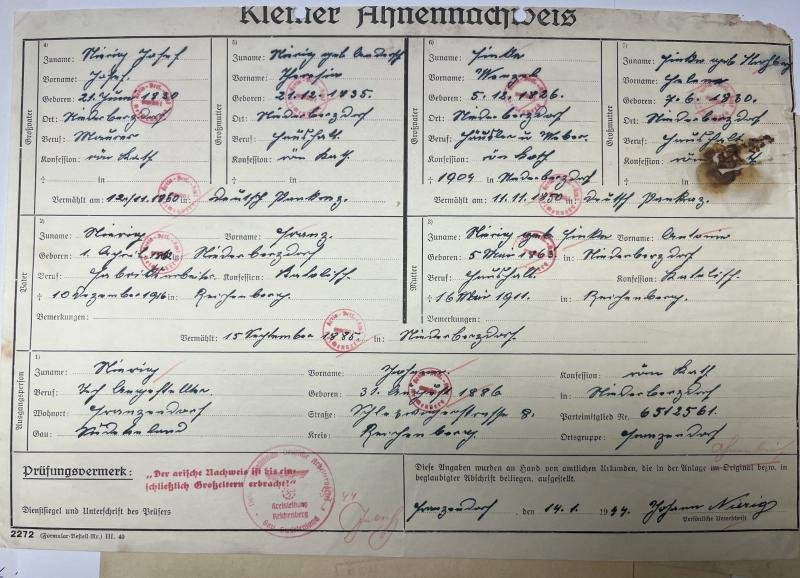 NSDAP - 'Blockleiter' file - Nierig — image 5