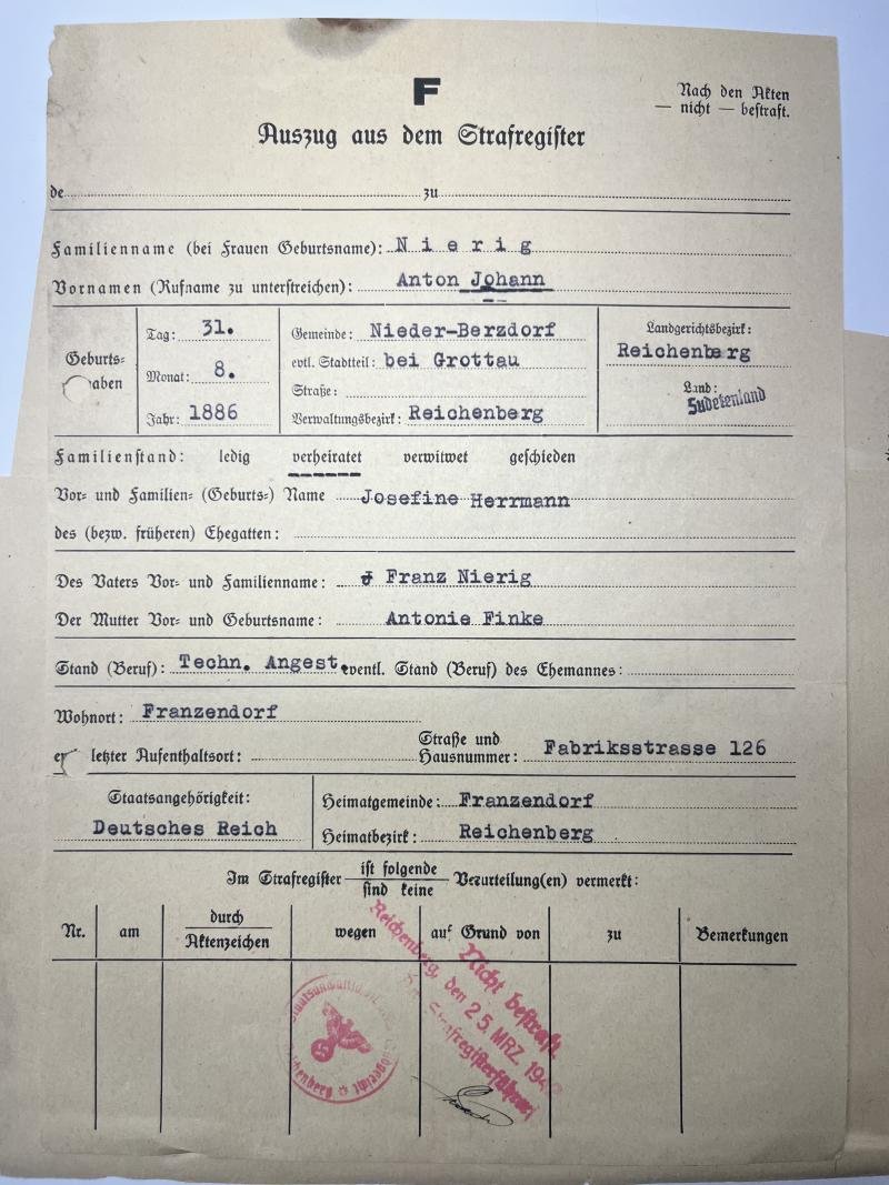 NSDAP - 'Blockleiter' file - Nierig — image 6