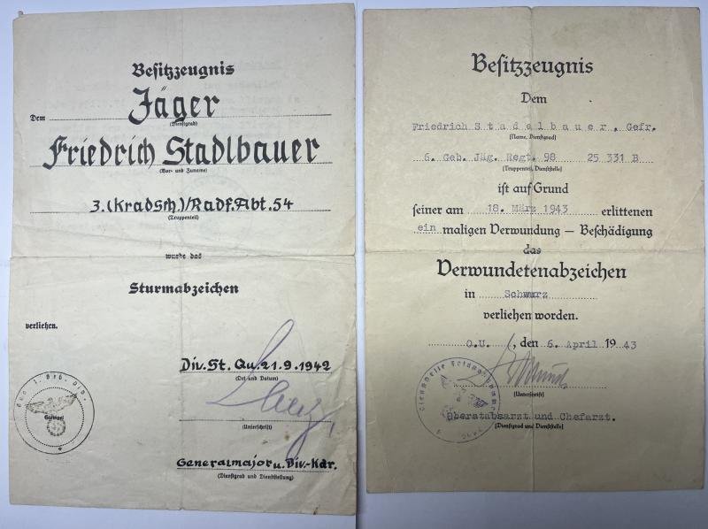 Citation set - WH (Heer) - 1.Geb.Div. - Stadlbauer — image 2