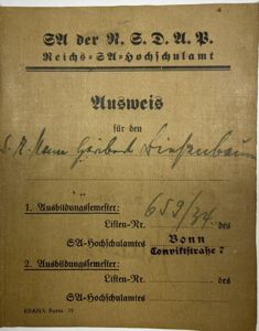 SA - NSDAP I.D. - Biezenbaum