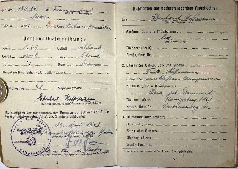 Soldbuch/citations/photoalbum - DAK - Hoffmann — image 5