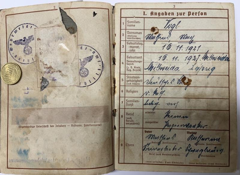 Wehrpass - WH (Heer) - 294 inf.Div.(mot) - Vogl — image 4