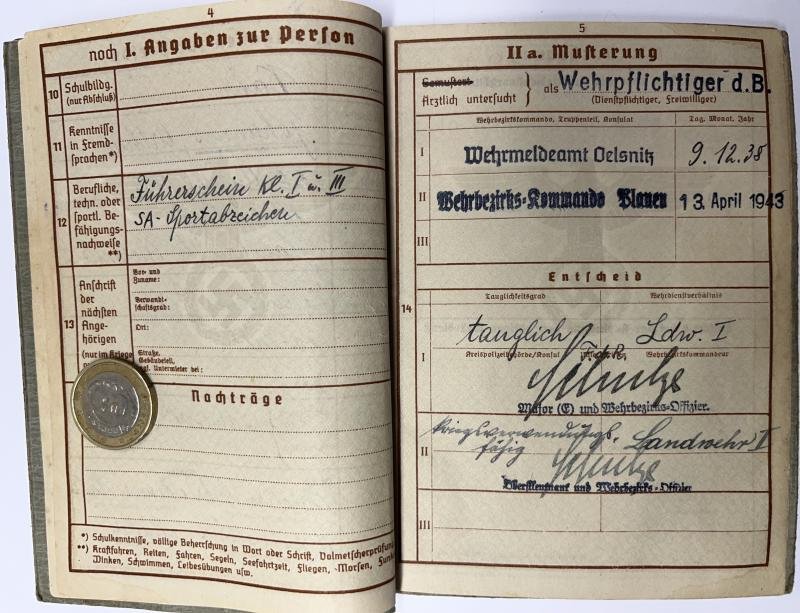 Wehrpass - 'Algemeine-SS' - Nahr — image 4