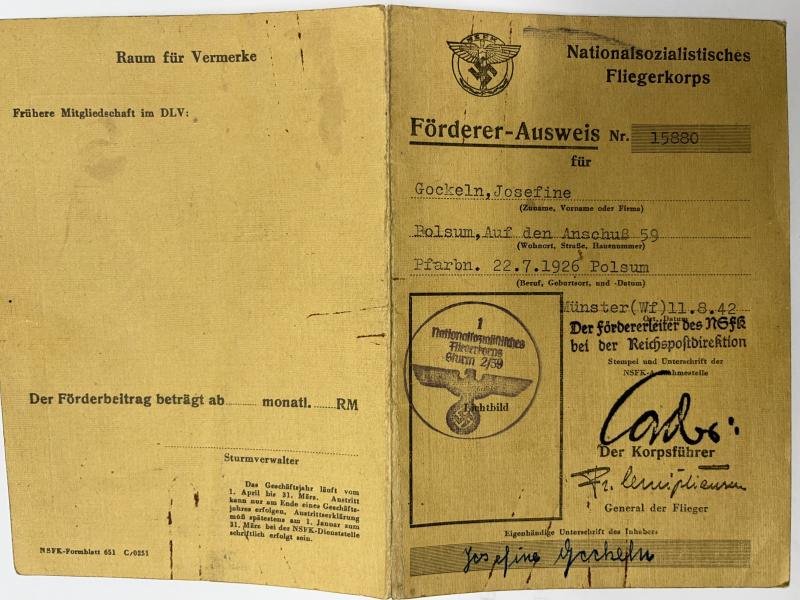 'Förderer-Ausweis' I.D. - NSFK - Gockeln — image 2