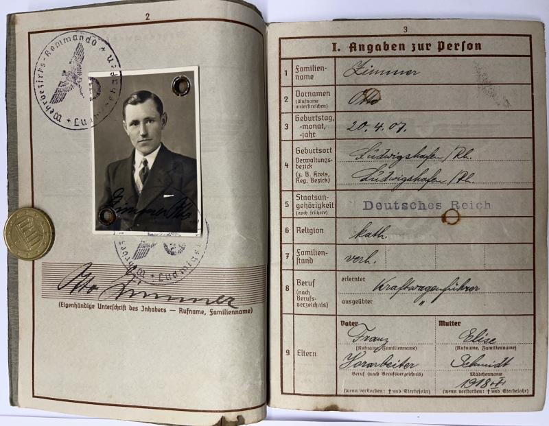 Wehrpass - WH (Heer) - 33.Inf.Div. - Zimmer — image 3