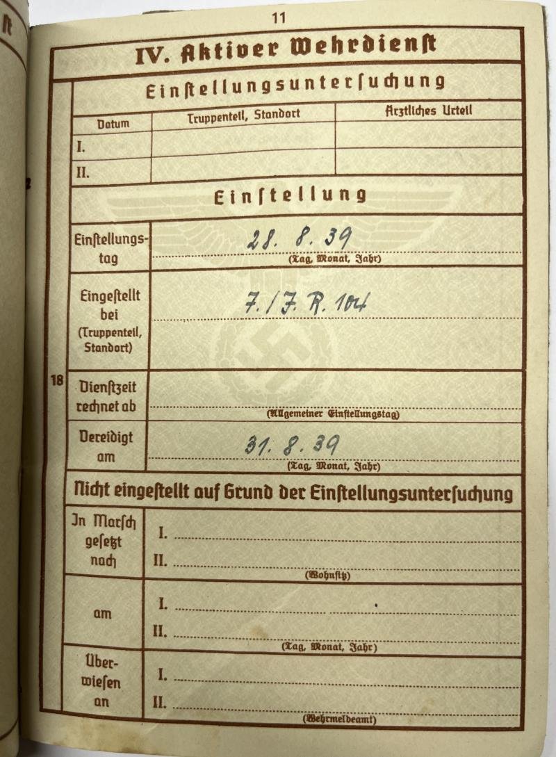 Wehrpass - WH (Heer) - 33.Inf.Div. - Zimmer — image 4