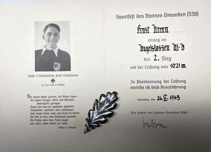 HY 'Luftwaffenhelfer' citation grouping - Flak Abt.805 - Krenn — image 3