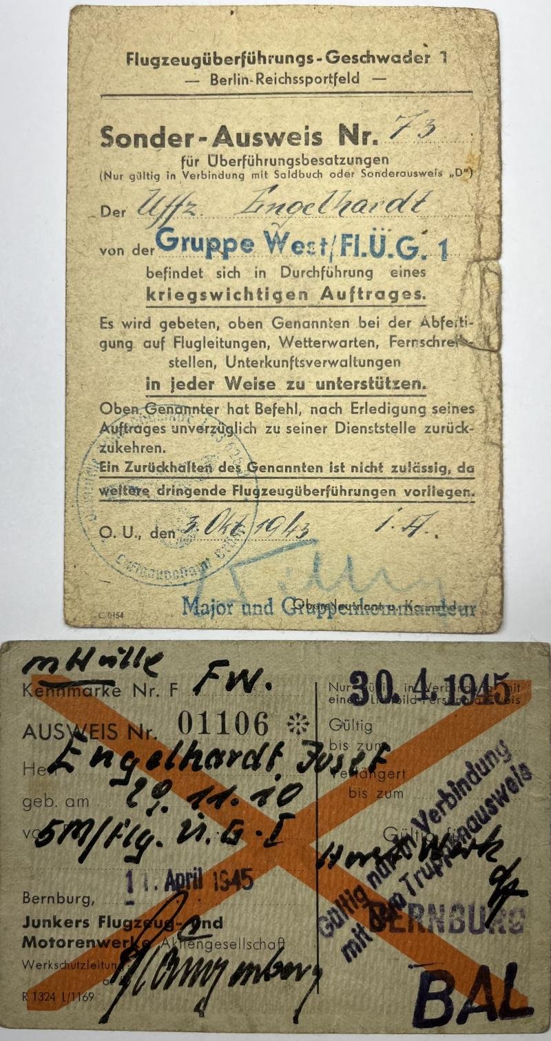 Soldbuch/citation grouping - Luftwaffe - 'Flugzeug Überführungsgeschwader 1' - Engelhardt — image 10