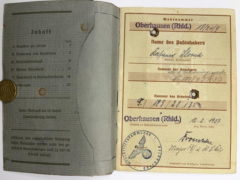 Wehrpass - WH (Heer) - 6.Inf.Div. - Sloma — image 2