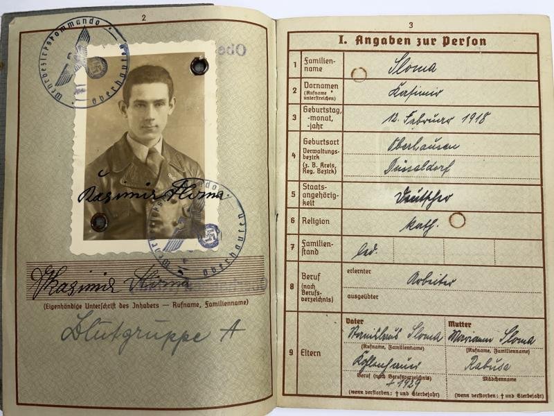 Wehrpass - WH (Heer) - 6.Inf.Div. - Sloma — image 3