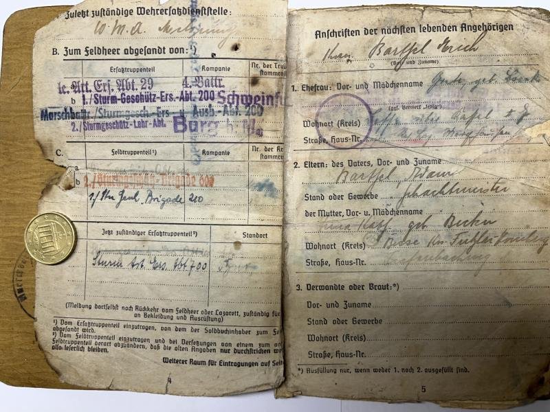 Soldbuch / citation /photos - WH (Heer) - Stug.Brig.600 / Stug.Brig.210 - Barthel — image 6