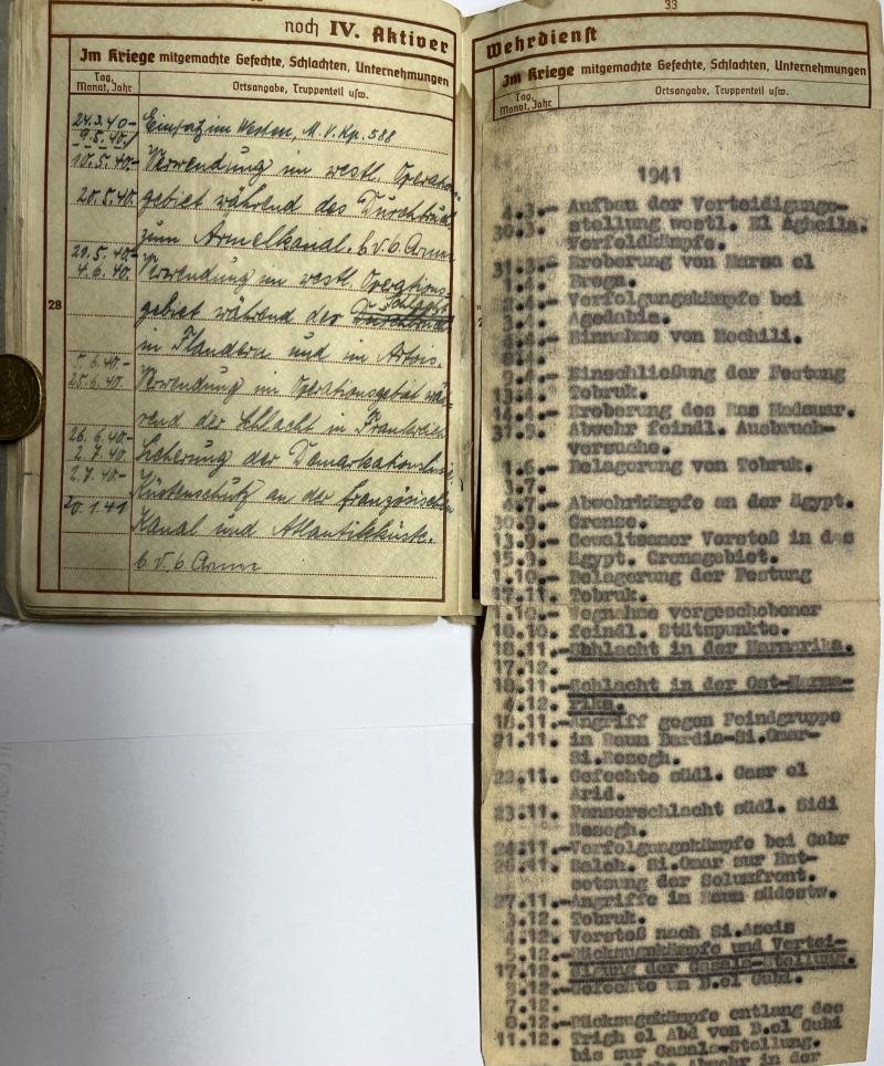 Wehrpass - WH (Heer) - Africa/ 9.Inf.Div. - Hopf — image 7