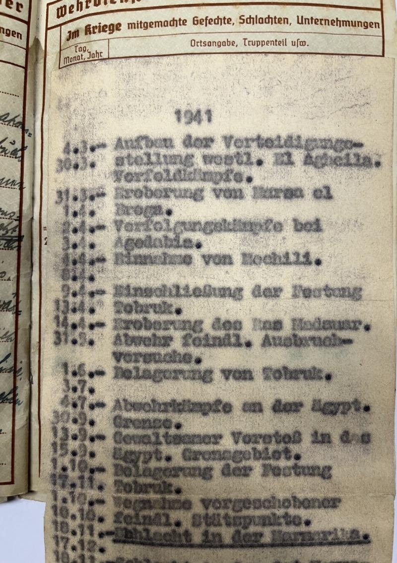 Wehrpass - WH (Heer) - Africa/ 9.Inf.Div. - Hopf — image 8