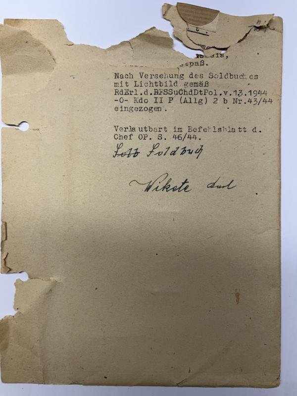 Soldbuch - 'Polizei' / 'Waffen-SS' - Pol.Rgt.4 - Wikete — image 2