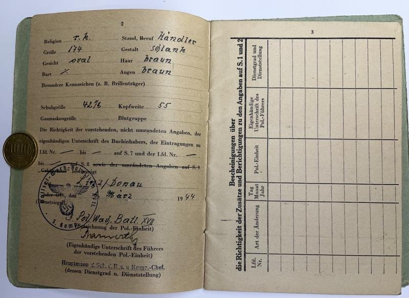 Soldbuch - 'Polizei' / 'Waffen-SS' - Pol.Rgt.4 - Wikete — image 5