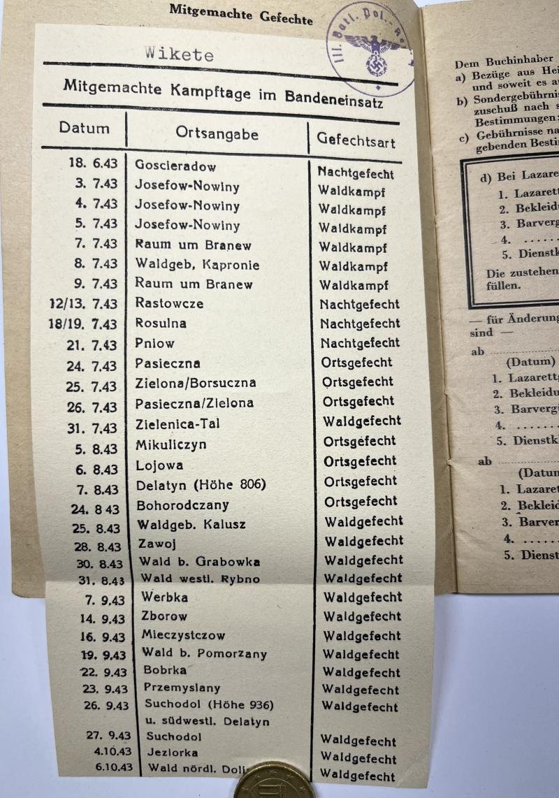 Soldbuch - 'Polizei' / 'Waffen-SS' - Pol.Rgt.4 - Wikete — image 6