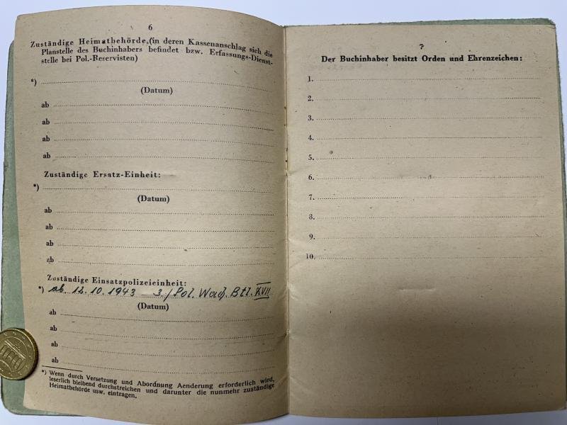 Soldbuch - 'Polizei' / 'Waffen-SS' - Pol.Rgt.4 - Wikete — image 7