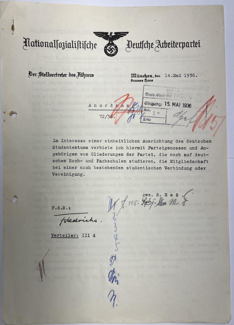 NSDAP - 'Anordnung' (arrangement/order) - Hess — image 2