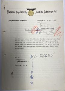 NSDAP - 'Anordnung' (arrangement/order) - Hess