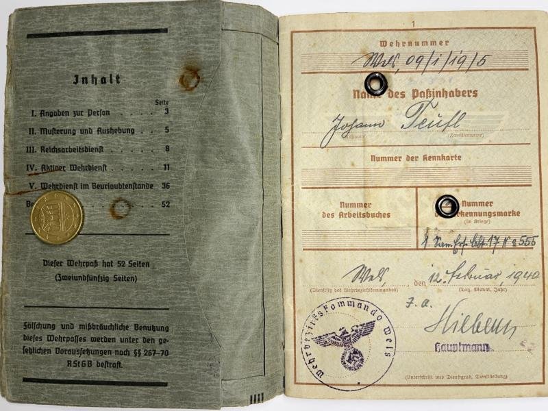 Wehrpass/citation grouping - WH (Heer) - 2.Pz.Div./23.Pz.Div. - Teufl — image 2