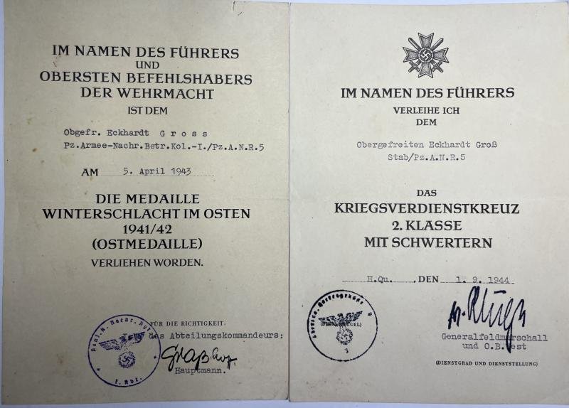 Citation set - WH (Heer) - 5.Pz.Armee'Panzergruppe West' - Gross — image 2