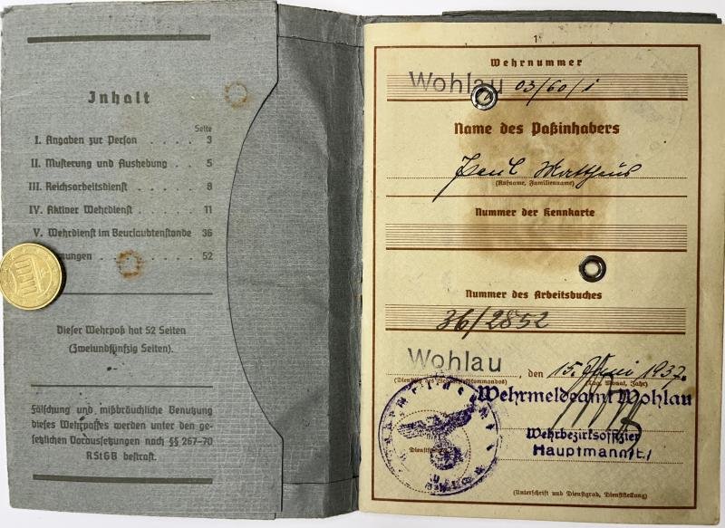 Wehrpass - WH (Heer) - 11.Inf.Div. - Mottheüs — image 2