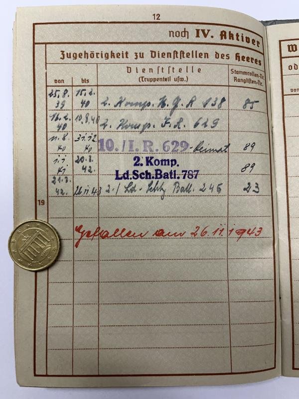 Wehrpass - WH (Heer) - 11.Inf.Div. - Mottheüs — image 4