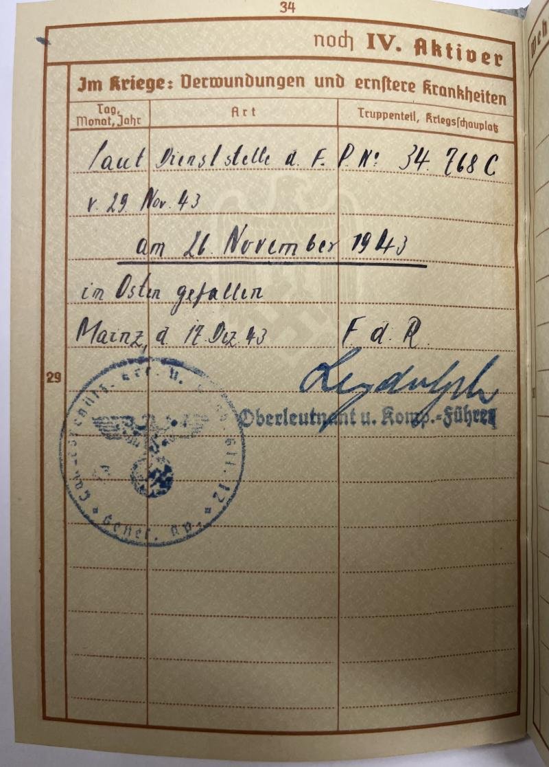 Wehrpass - WH (Heer) - 11.Inf.Div. - Mottheüs — image 8