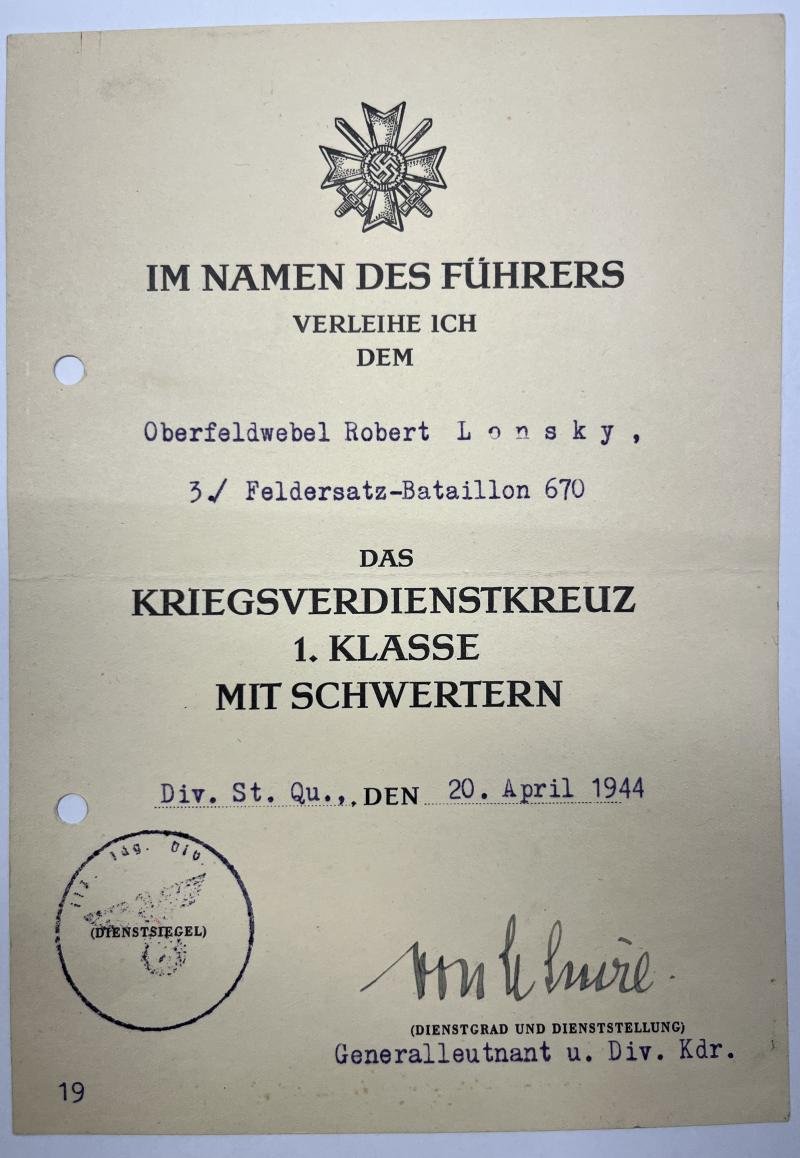 Citation - WH (Heer) - 117.Jäger Div. - Lonsky — image 2