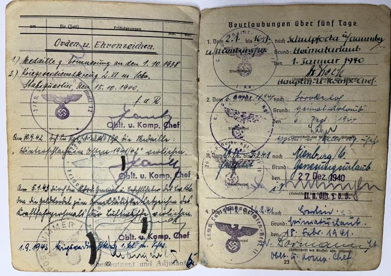 Soldbuch/citation grouping - Luftwaffe - Luftgau-Nachrichten Rgt.28 - Italy - Langenstrassen — image 9