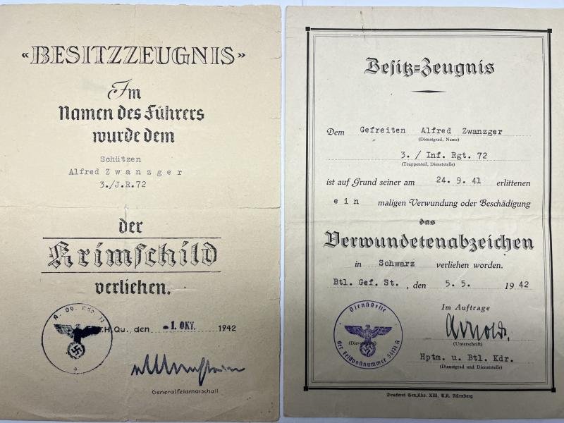 Citation set - WH (Heer) - 46.Inf.Div. - Zwanzger — image 2