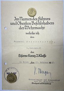 Citation - WH (Heer) - 17.Inf.Div. - Beiersdorfer